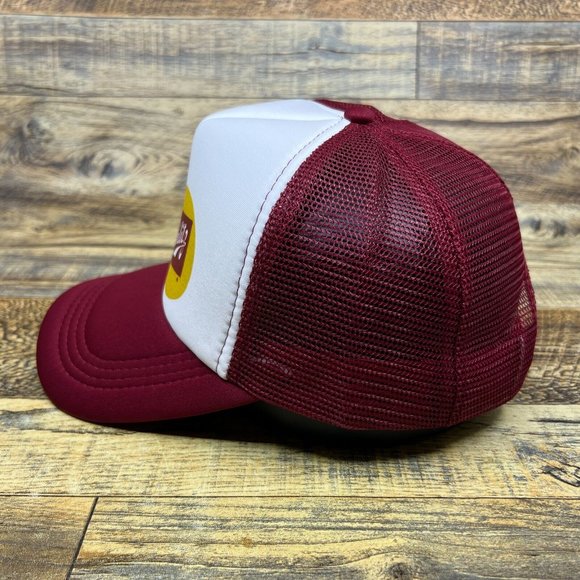 Defunct Schlitz Beer Mens Trucker Hat Maroon Snapback Vintage Logo 1960s Cap - Picture 4 of 8